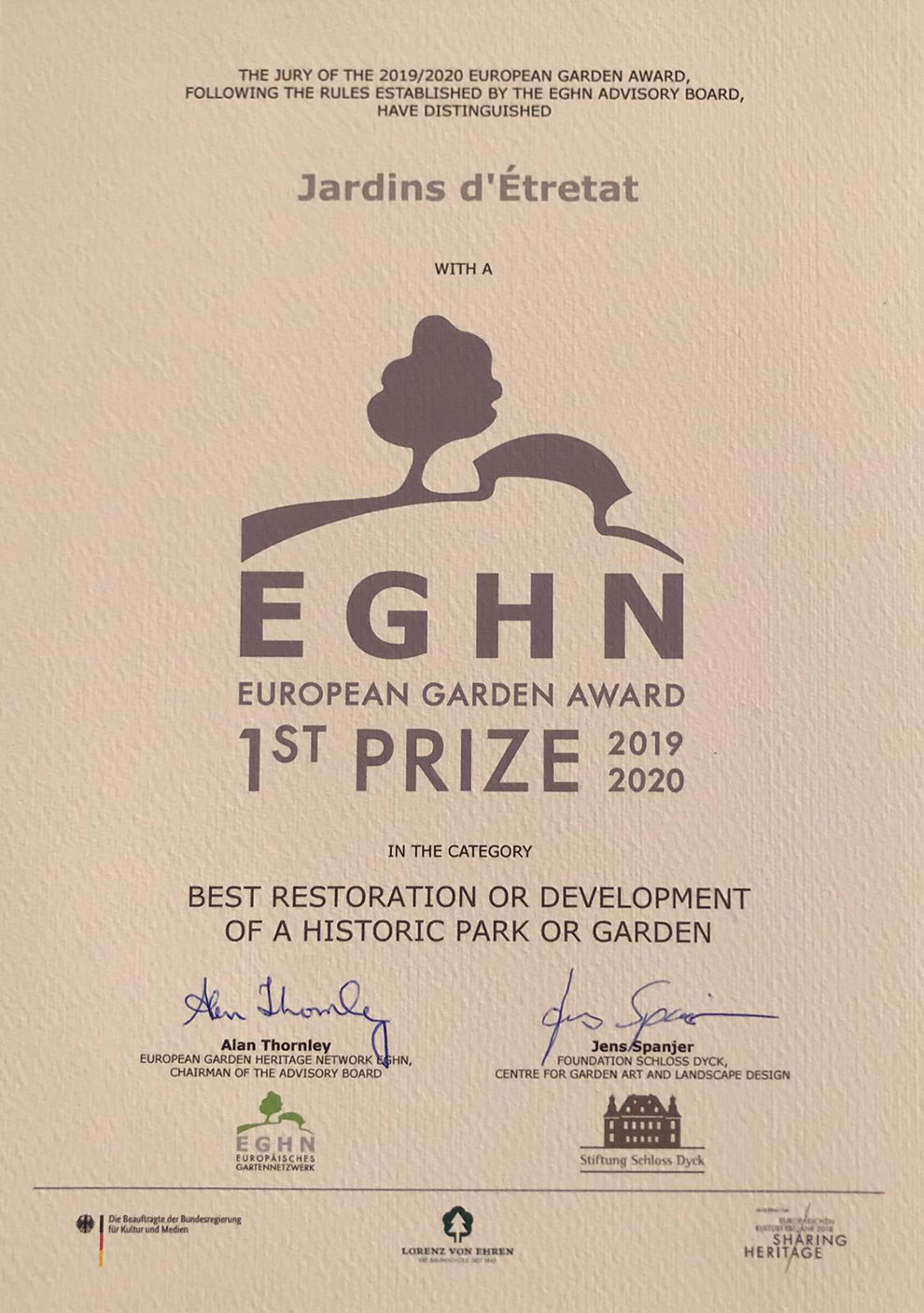 1st Prize of the EGHN Garden Prize